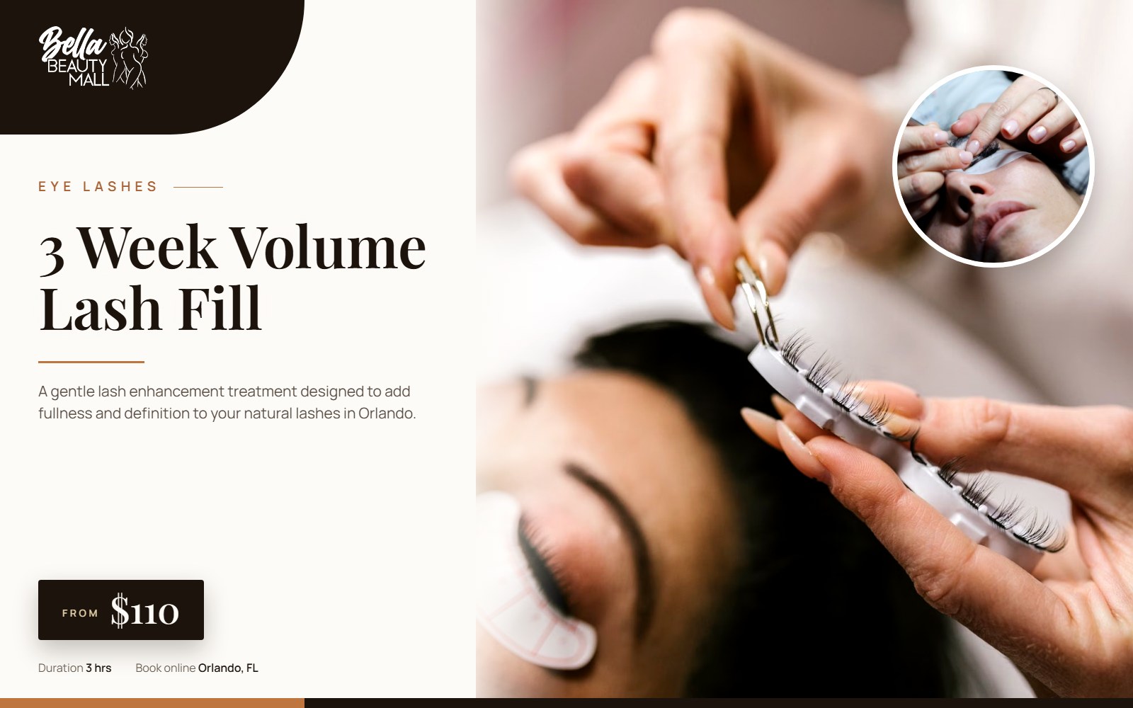 3 Week Volume Lash Fill at Bella Beauty Mall in Orlando, FL