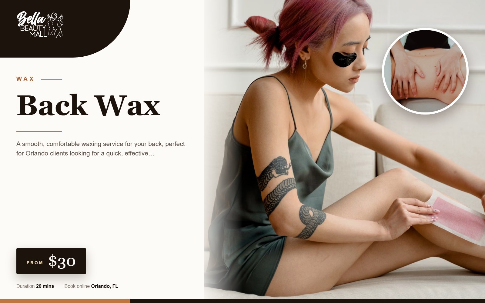 Back Wax at Bella Beauty Mall in Orlando, FL