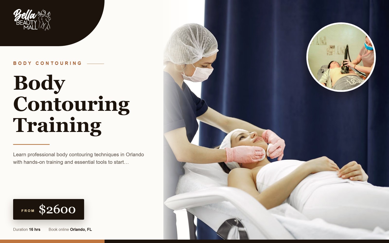 Body Contouring Training at Bella Beauty Mall in Orlando, FL