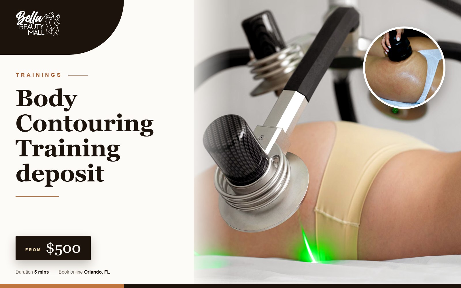 Body Contouring Training deposit at Bella Beauty Mall in Orlando, FL