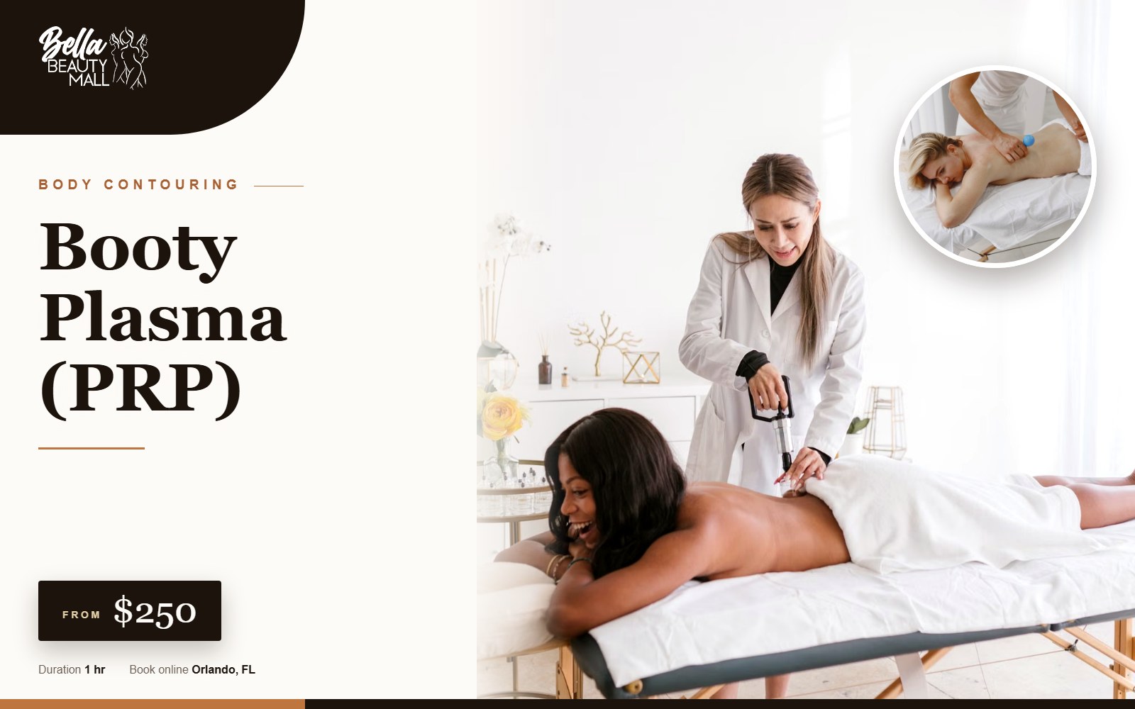 Booty Plasma (PRP) at Bella Beauty Mall in Orlando, FL