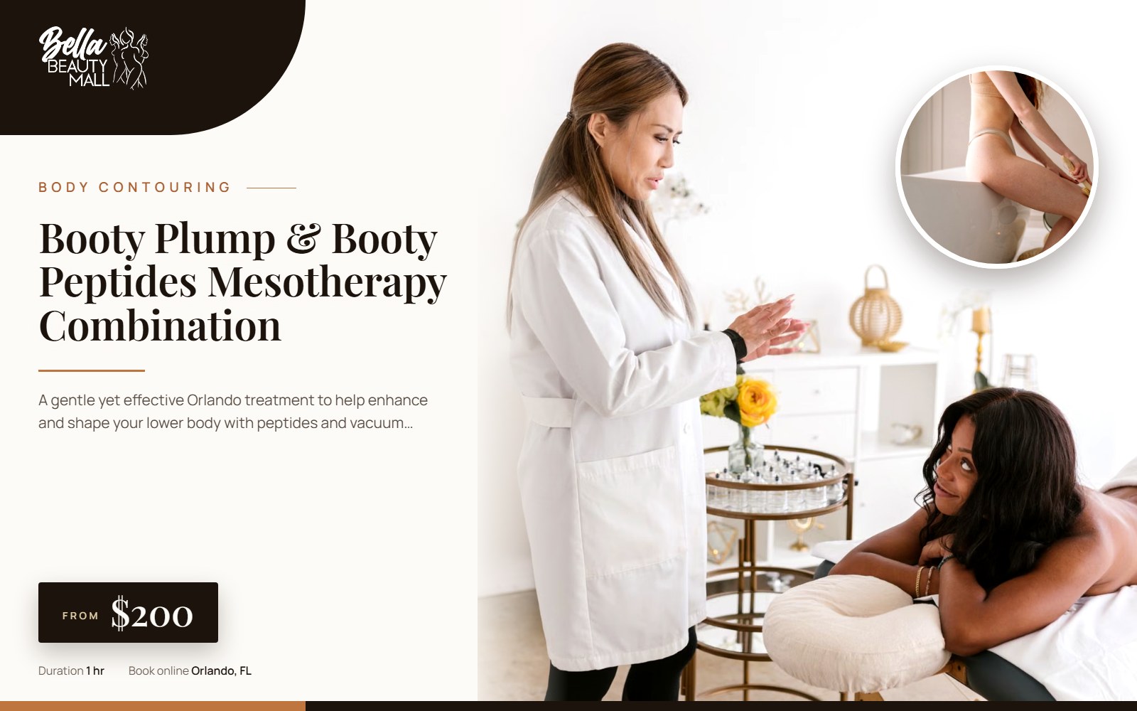 Booty Plump & Booty Peptides Mesotherapy Combination at Bella Beauty Mall in Orlando, FL