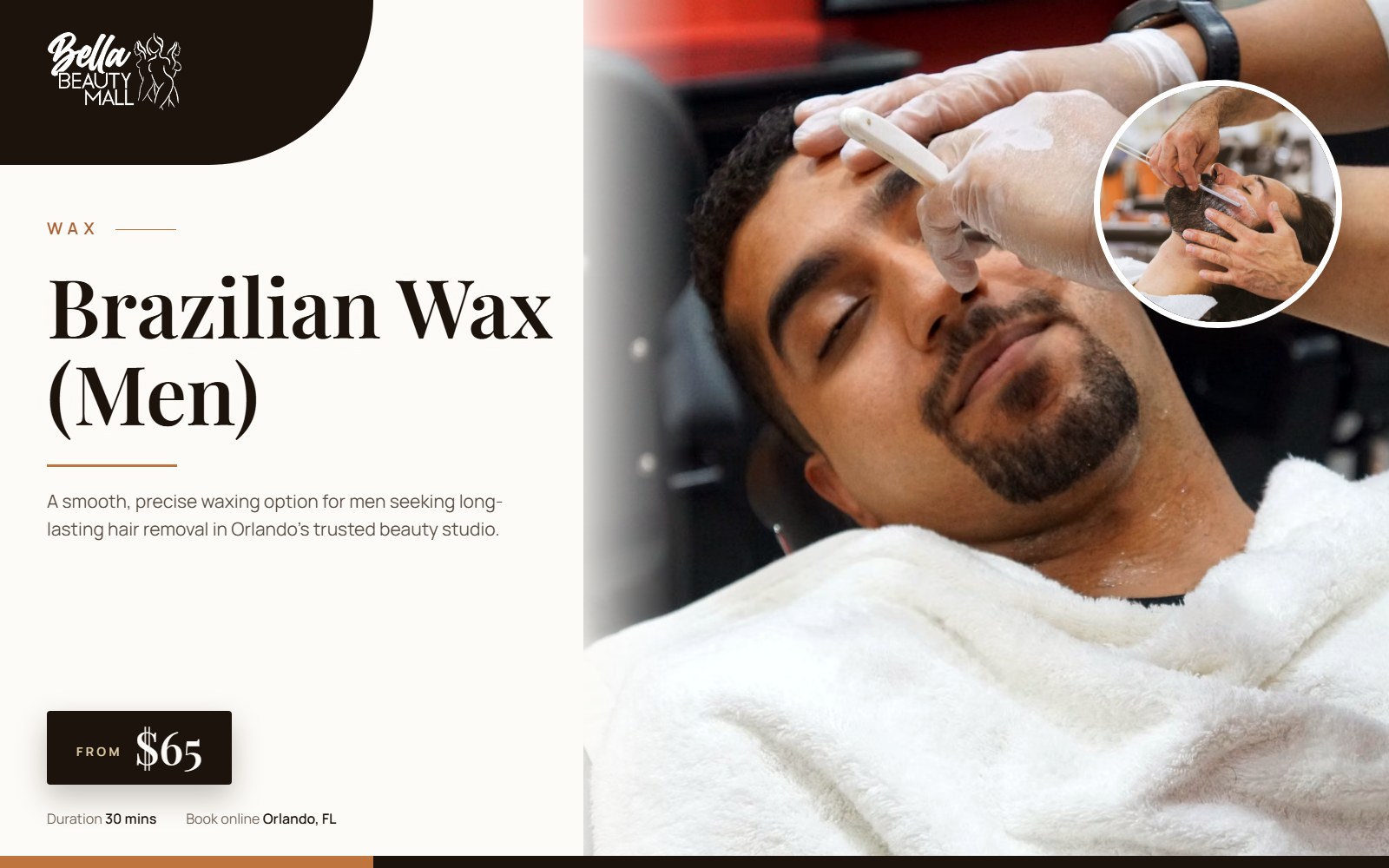 Brazilian Wax (Men) at Bella Beauty Mall in Orlando, FL