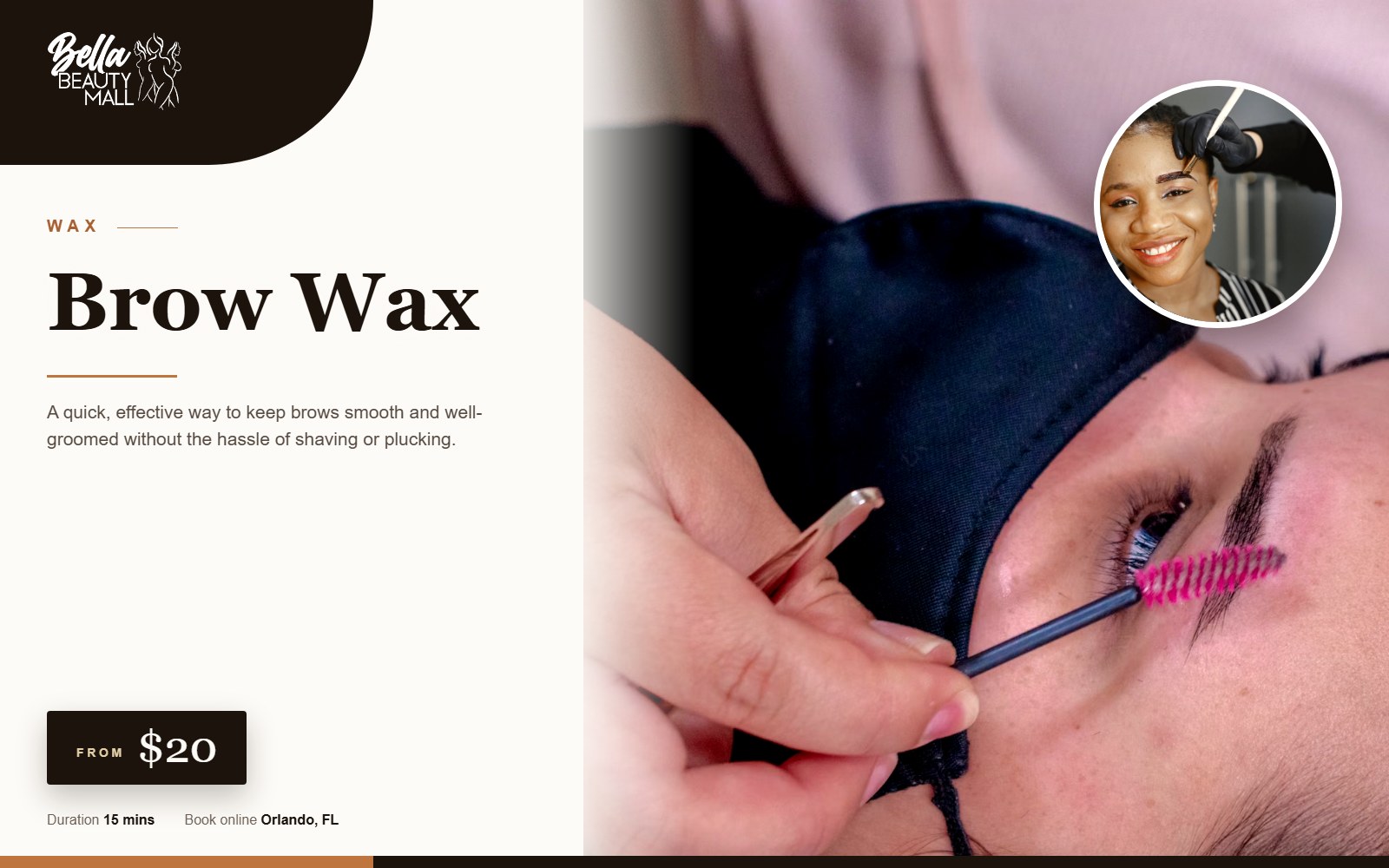 Brow Wax at Bella Beauty Mall in Orlando, FL