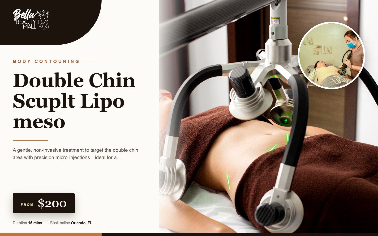 Double Chin Scuplt Lipo meso at Bella Beauty Mall in Orlando, FL