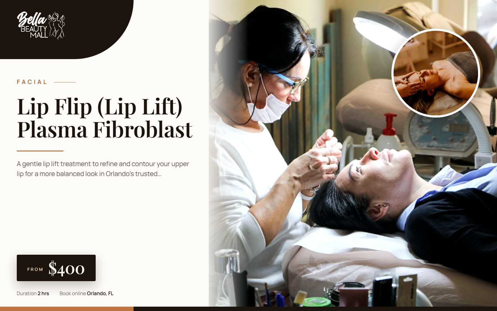 Lip Flip (Lip Lift) Plasma Fibroblast at Bella Beauty Mall in Orlando, FL