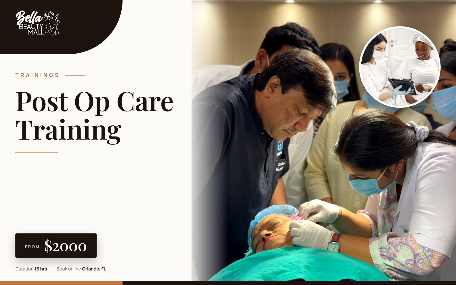 Post Op Care Training at Bella Beauty Mall in Orlando, FL