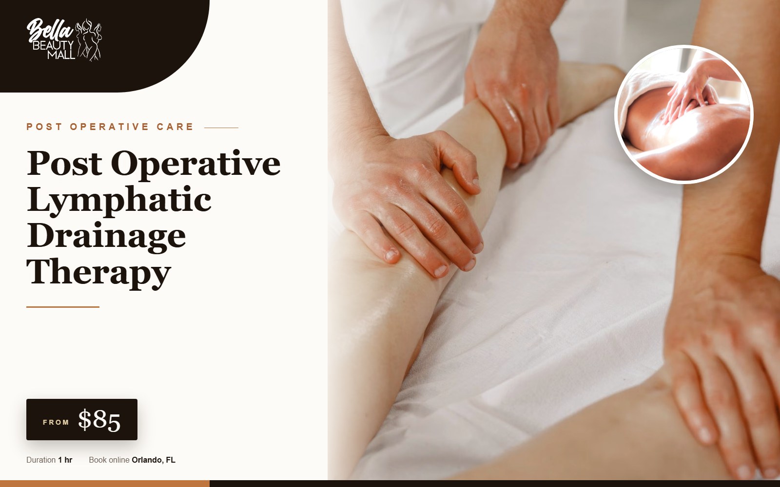 Post Operative Lymphatic Drainage Therapy at Bella Beauty Mall in Orlando, FL