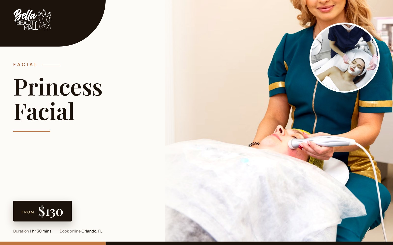 Princess Facial at Bella Beauty Mall in Orlando, FL