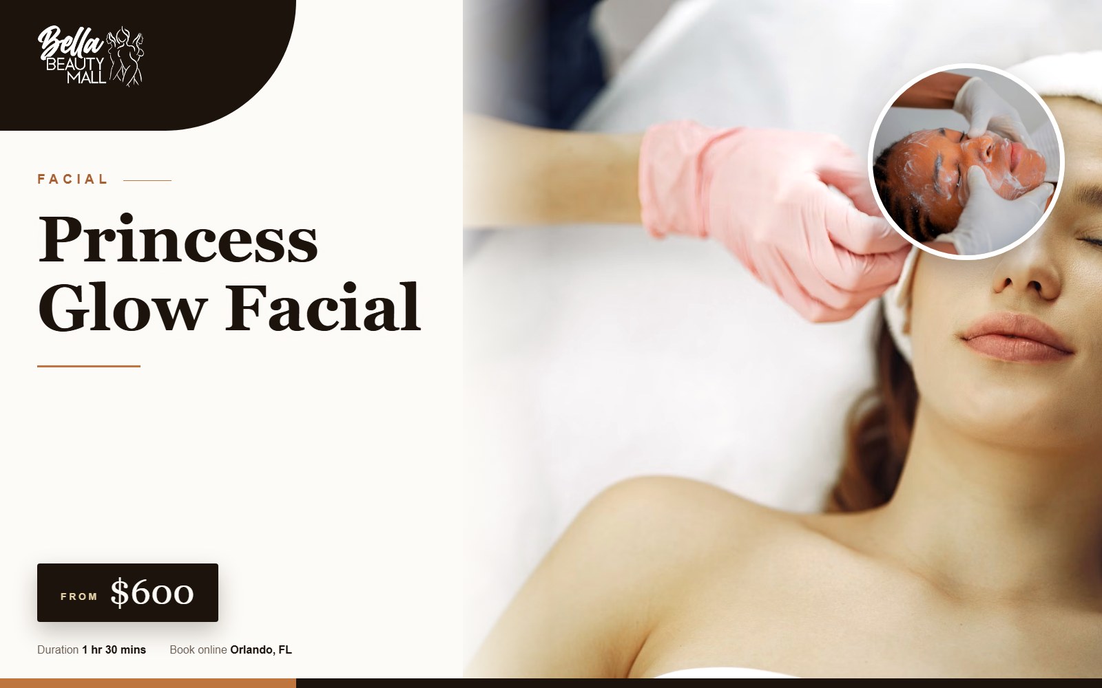 Princess Glow Facial at Bella Beauty Mall in Orlando, FL