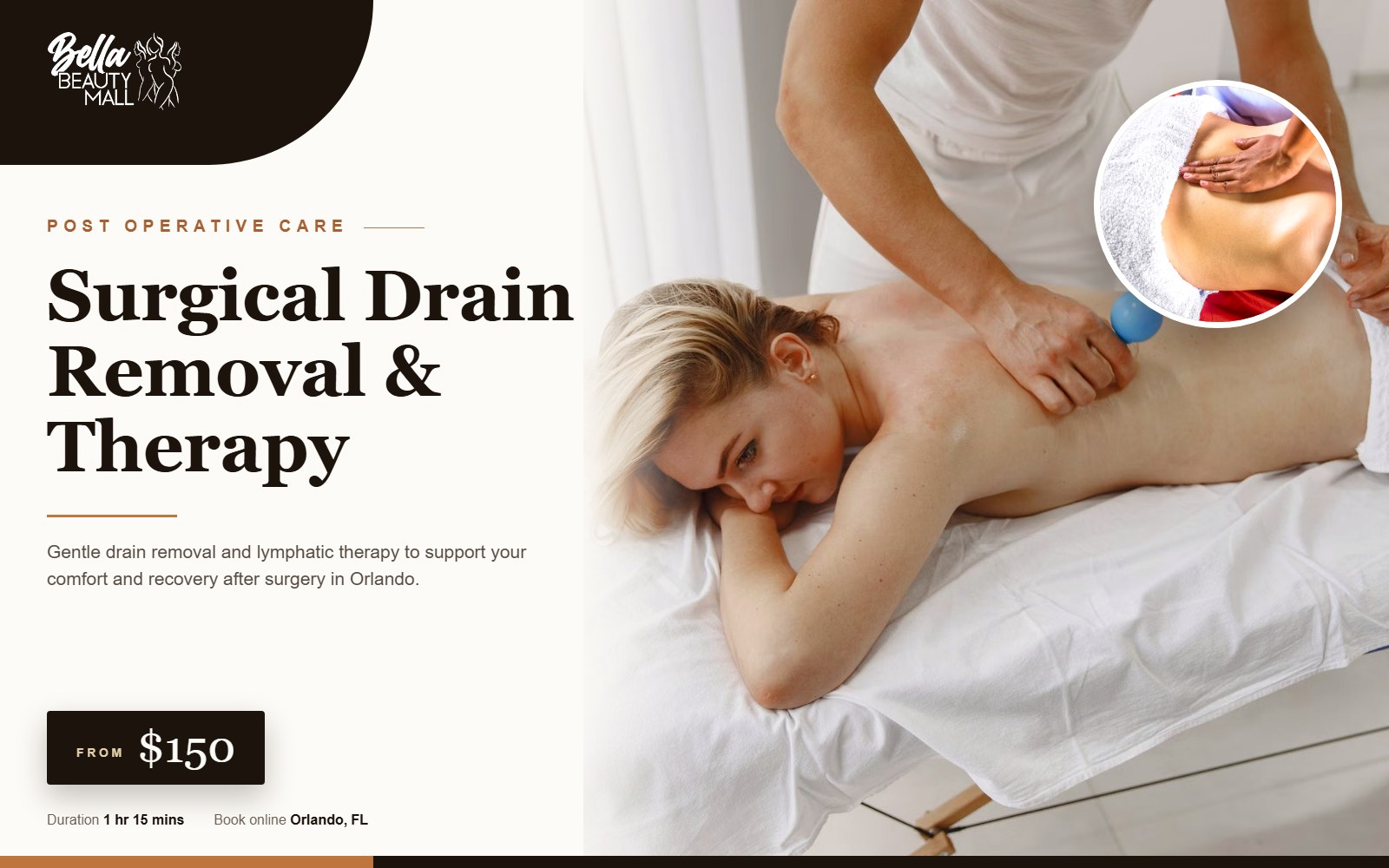 Surgical Drain Removal & Therapy at Bella Beauty Mall in Orlando, FL