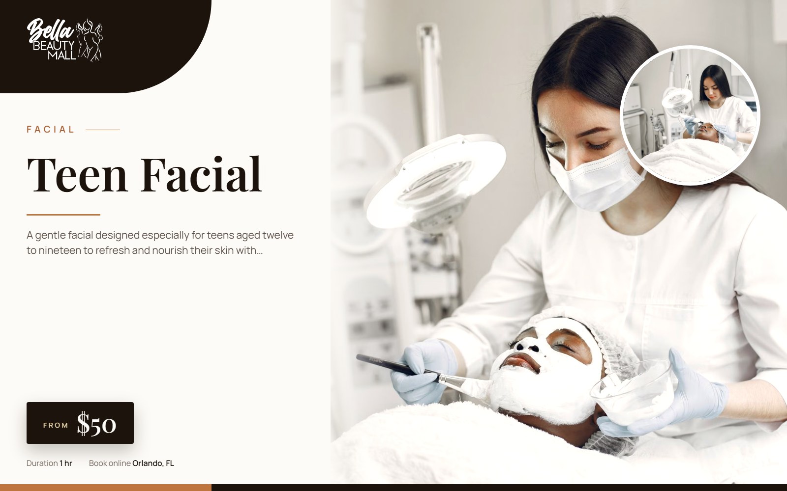 Teen Facial at Bella Beauty Mall in Orlando, FL