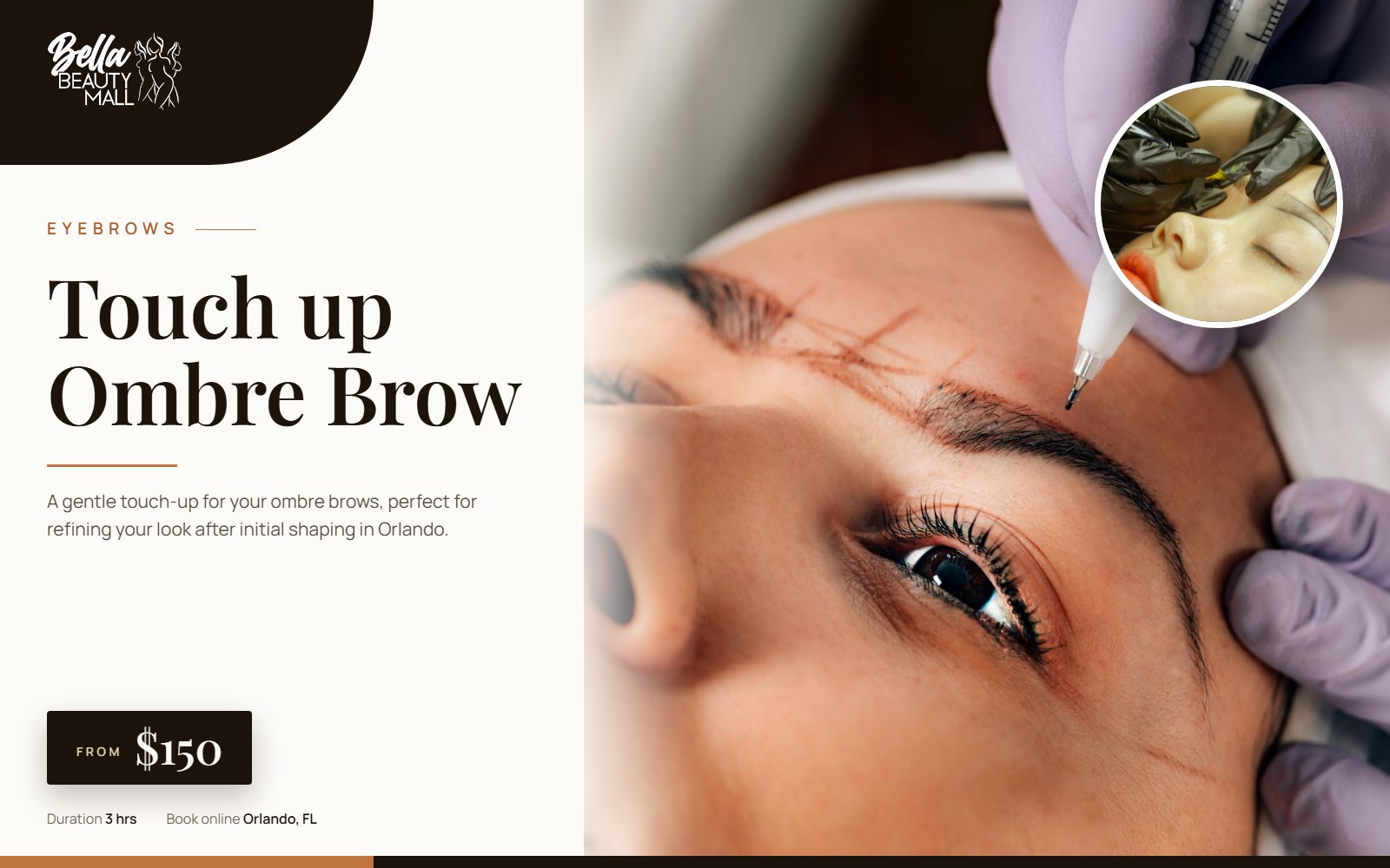 Touch up Ombre Brow at Bella Beauty Mall in Orlando, FL