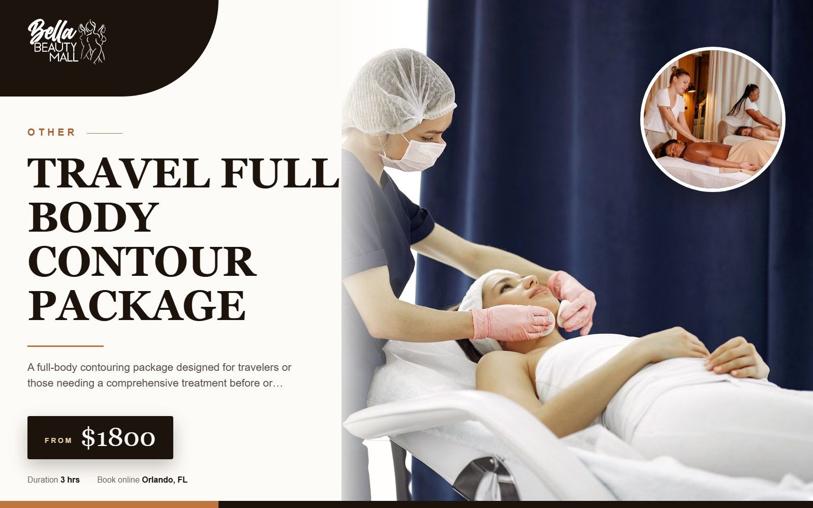 TRAVEL FULL BODY CONTOUR PACKAGE at Bella Beauty Mall in Orlando, FL