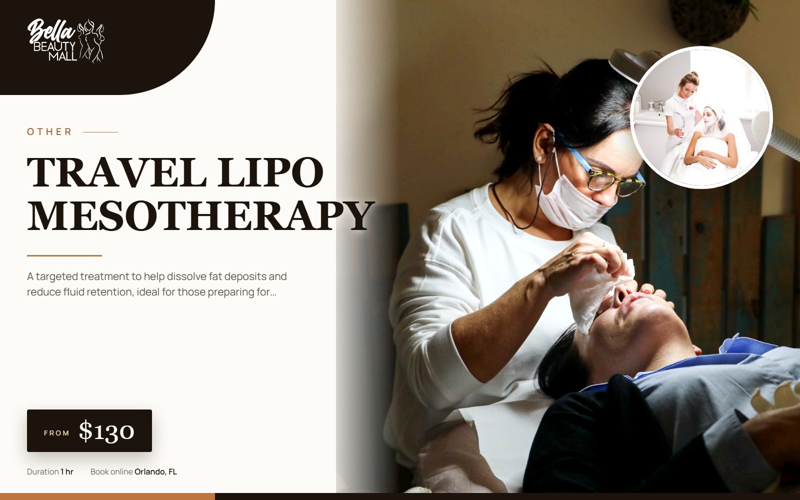 TRAVEL LIPO MESOTHERAPY at Bella Beauty Mall in Orlando, FL
