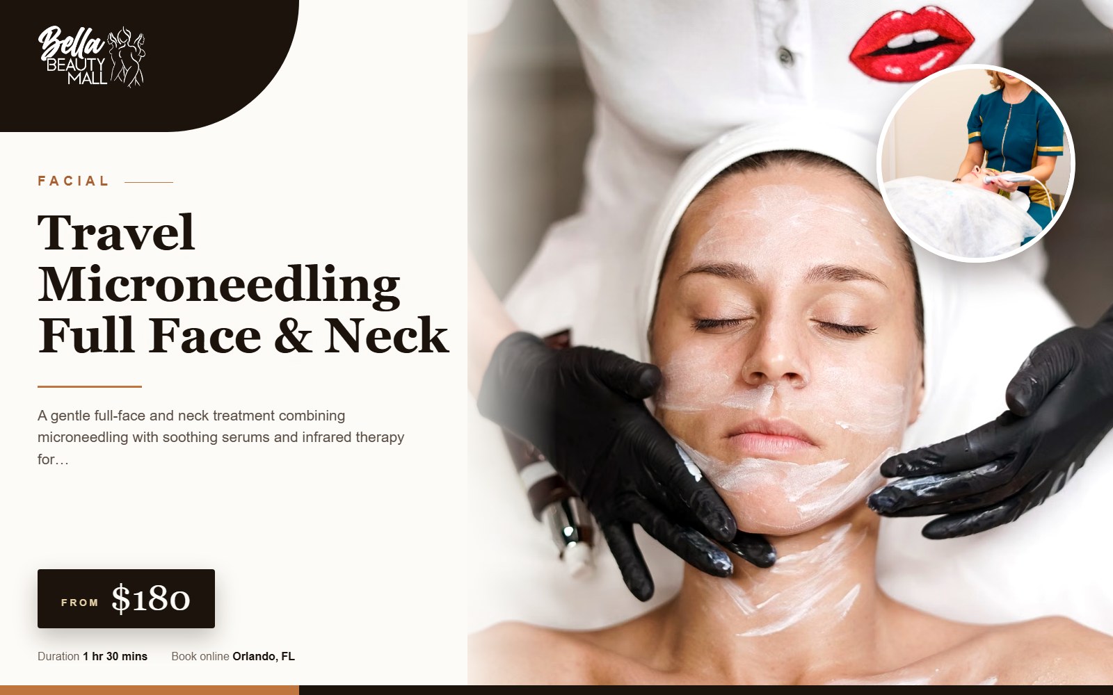 Travel Microneedling Full Face & Neck at Bella Beauty Mall in Orlando, FL