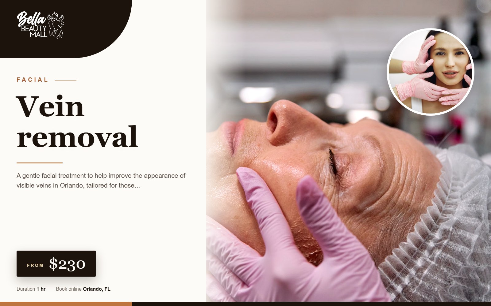 Vein removal at Bella Beauty Mall in Orlando, FL