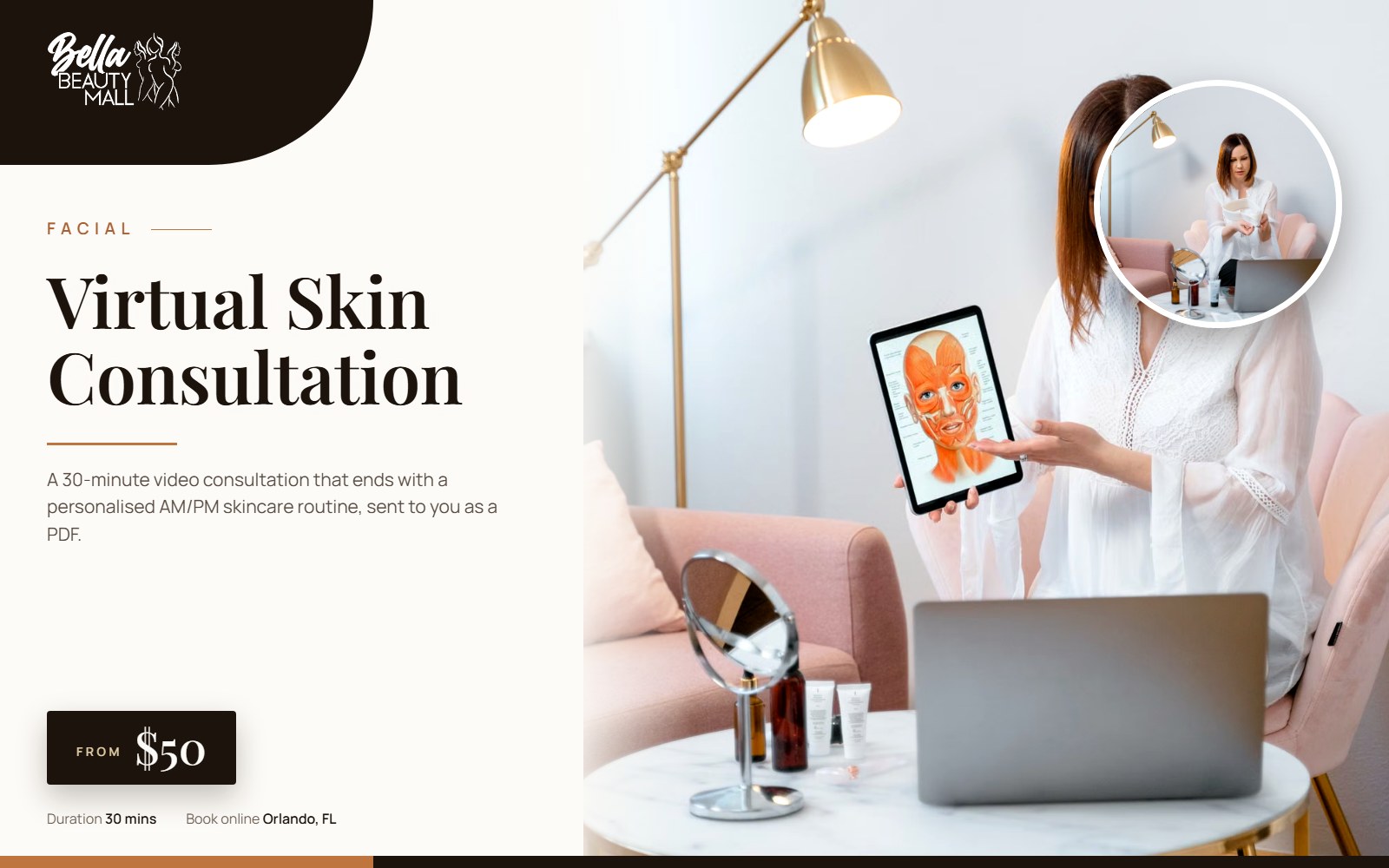 Virtual Skin Consultation at Bella Beauty Mall in Orlando, FL